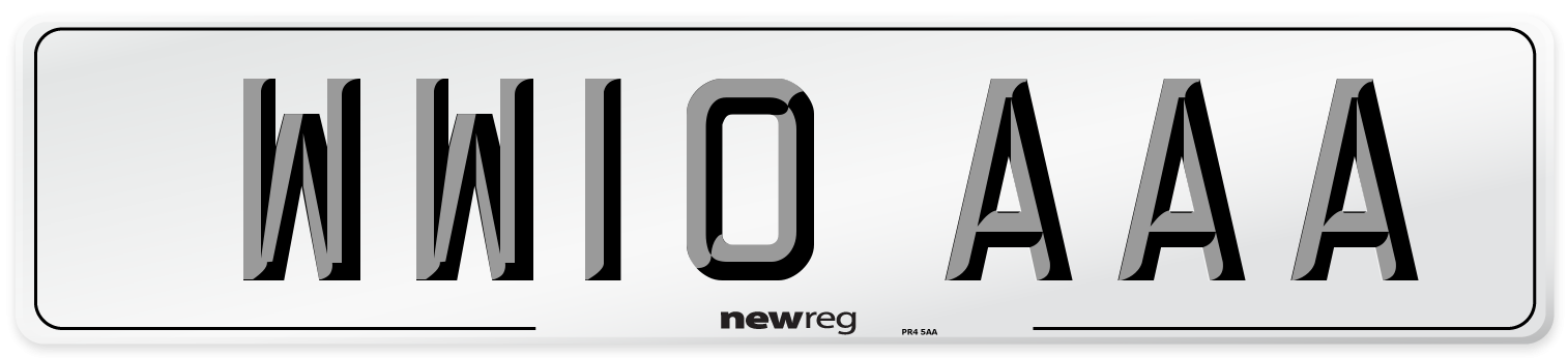 WW10 AAA Number Plate from New Reg